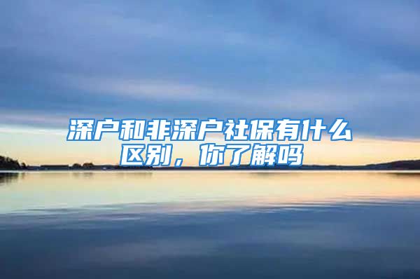 深戶和非深戶社保有什么區(qū)別，你了解嗎