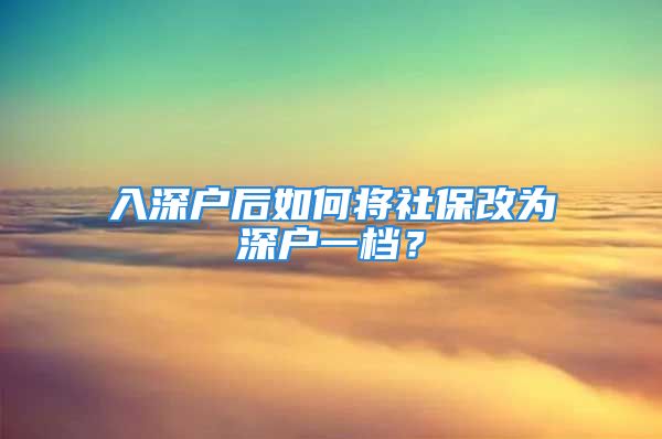 入深戶(hù)后如何將社保改為深戶(hù)一檔？