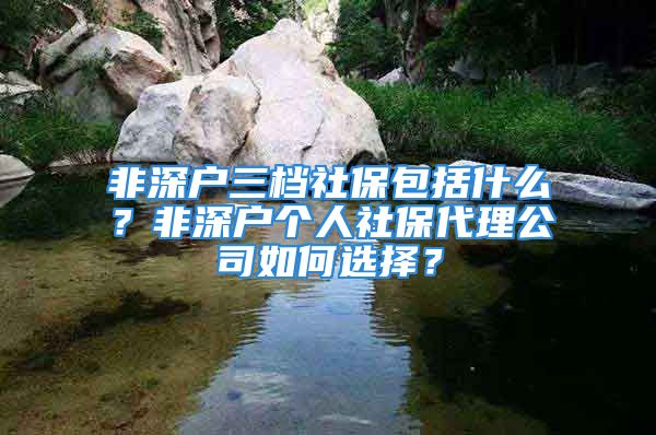 非深戶(hù)三檔社保包括什么？非深戶(hù)個(gè)人社保代理公司如何選擇？