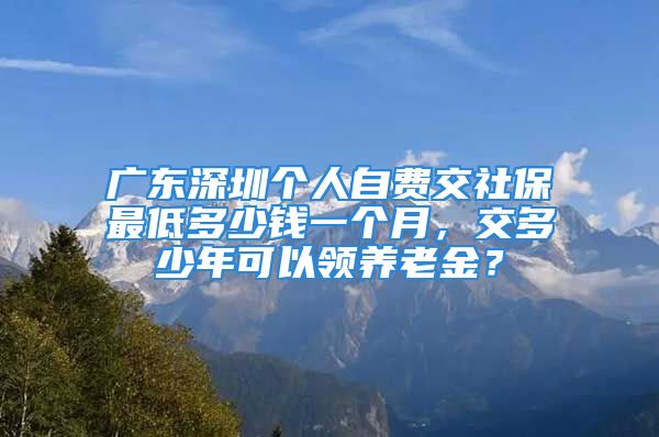 廣東深圳個(gè)人自費(fèi)交社保最低多少錢一個(gè)月，交多少年可以領(lǐng)養(yǎng)老金？