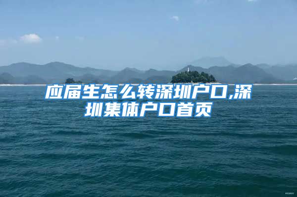 應屆生怎么轉(zhuǎn)深圳戶口,深圳集體戶口首頁