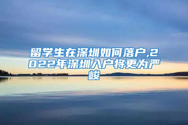 留學(xué)生在深圳如何落戶,2022年深圳入戶將更為嚴峻