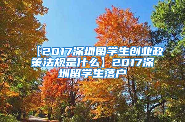 【2017深圳留學(xué)生創(chuàng)業(yè)政策法規(guī)是什么】2017深圳留學(xué)生落戶