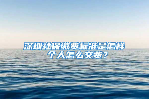 深圳社保繳費(fèi)標(biāo)準(zhǔn)是怎樣 個(gè)人怎么交費(fèi)？