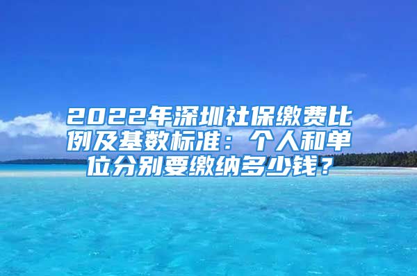 2022年深圳社保繳費(fèi)比例及基數(shù)標(biāo)準(zhǔn)：個(gè)人和單位分別要繳納多少錢？