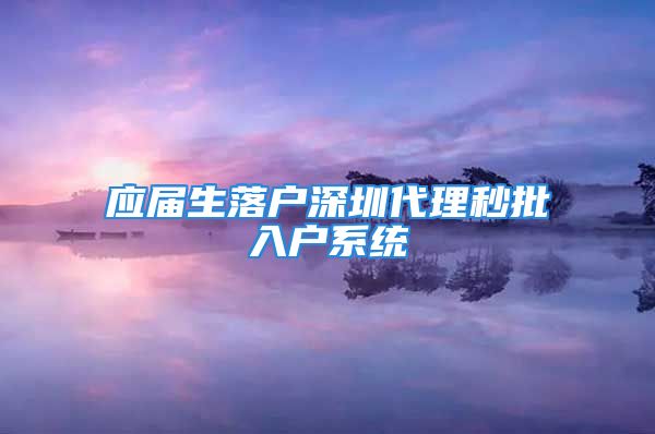 應屆生落戶深圳代理秒批入戶系統(tǒng)