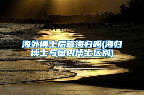 海外博士后算海歸嗎(海歸博士與國內(nèi)博士區(qū)別)