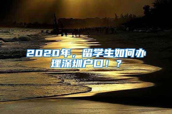 2020年，留學(xué)生如何辦理深圳戶口??？