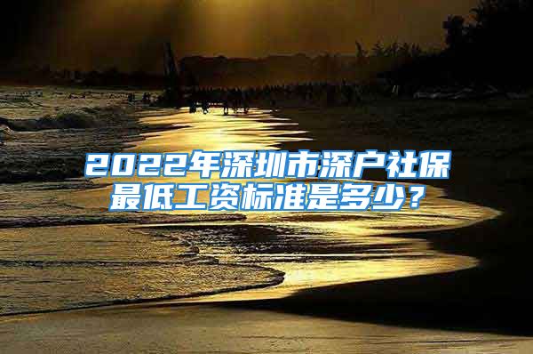 2022年深圳市深戶社保最低工資標(biāo)準(zhǔn)是多少？