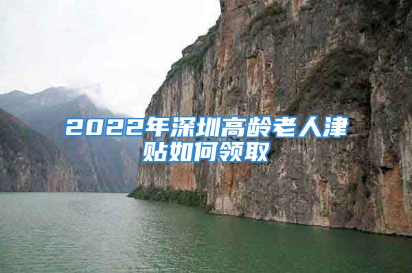 2022年深圳高齡老人津貼如何領取