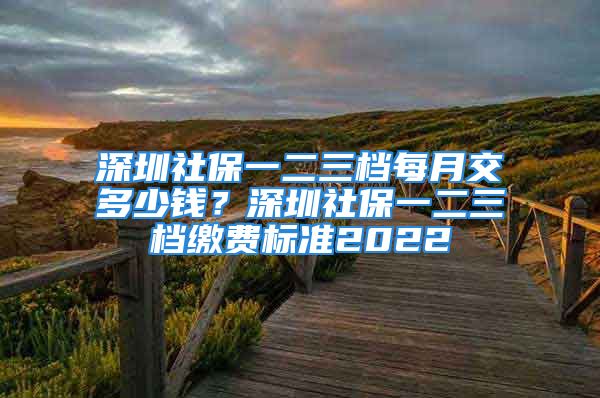 深圳社保一二三檔每月交多少錢？深圳社保一二三檔繳費(fèi)標(biāo)準(zhǔn)2022