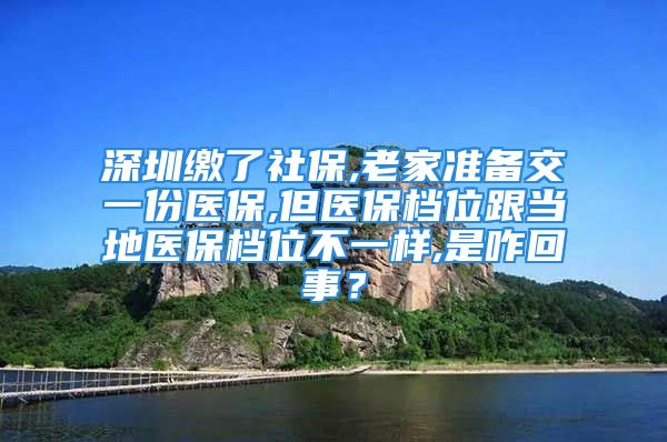 深圳繳了社保,老家準(zhǔn)備交一份醫(yī)保,但醫(yī)保檔位跟當(dāng)?shù)蒯t(yī)保檔位不一樣,是咋回事？