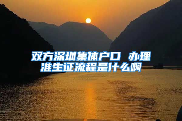 雙方深圳集體戶口 辦理準(zhǔn)生證流程是什么啊