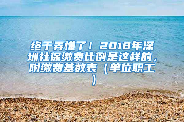 終于弄懂了！2018年深圳社保繳費比例是這樣的，附繳費基數(shù)表（單位職工）