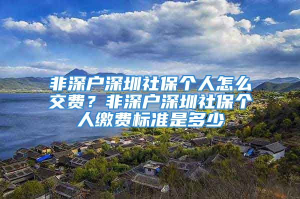 非深戶深圳社保個(gè)人怎么交費(fèi)？非深戶深圳社保個(gè)人繳費(fèi)標(biāo)準(zhǔn)是多少