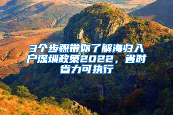 3個(gè)步驟帶你了解海歸入戶深圳政策2022，省時(shí)省力可執(zhí)行