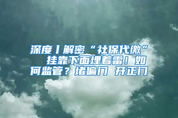 深度丨解密“社保代繳”  掛靠下面埋著雷！如何監(jiān)管？堵偏門 開(kāi)正門