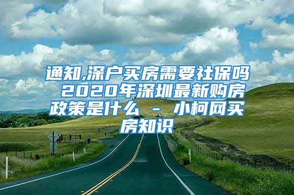 通知,深戶買房需要社保嗎 2020年深圳最新購房政策是什么 - 小柯網(wǎng)買房知識(shí)