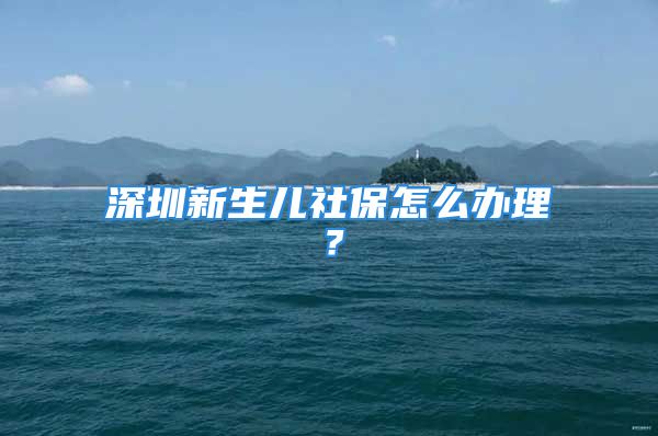 深圳新生兒社保怎么辦理？