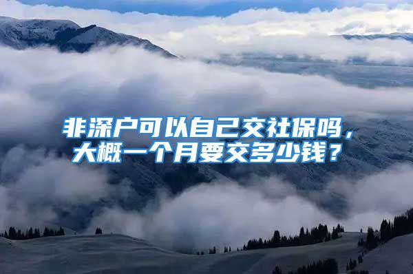 非深戶可以自己交社保嗎，大概一個(gè)月要交多少錢？