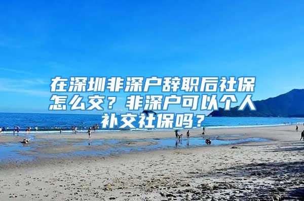 在深圳非深戶辭職后社保怎么交？非深戶可以個人補交社保嗎？