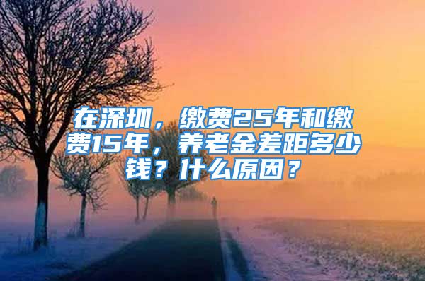 在深圳，繳費25年和繳費15年，養(yǎng)老金差距多少錢？什么原因？