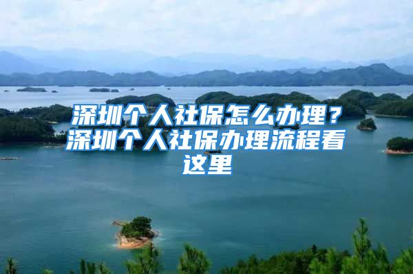 深圳個(gè)人社保怎么辦理？深圳個(gè)人社保辦理流程看這里