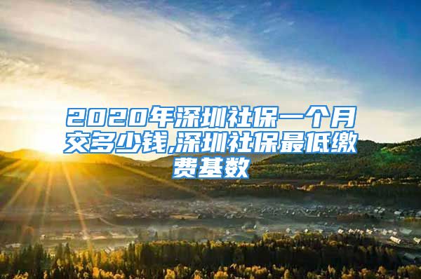 2020年深圳社保一個月交多少錢,深圳社保最低繳費基數(shù)