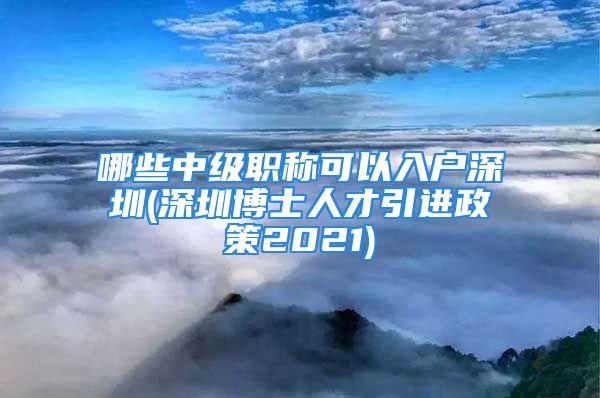 哪些中級職稱可以入戶深圳(深圳博士人才引進政策2021)