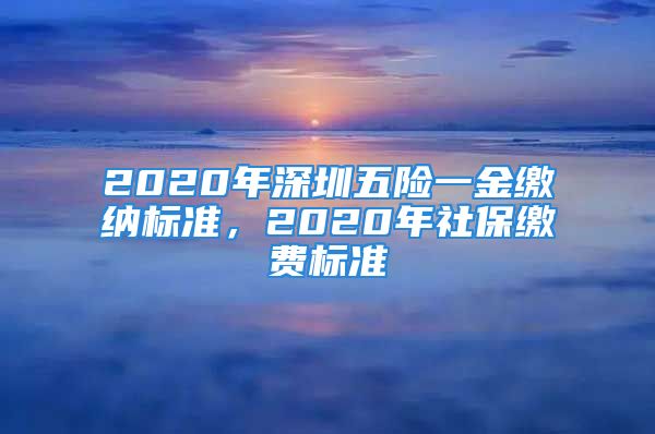 2020年深圳五險一金繳納標(biāo)準(zhǔn)，2020年社保繳費標(biāo)準(zhǔn)