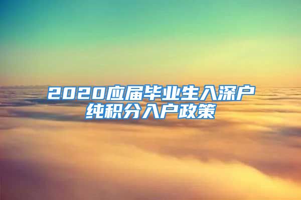 2020應(yīng)屆畢業(yè)生入深戶純積分入戶政策