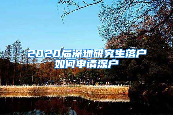 2020屆深圳研究生落戶如何申請深戶