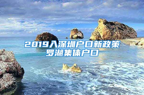 2019入深圳戶口新政策羅湖集體戶口