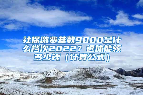 社保繳費(fèi)基數(shù)9000是什么檔次2022？退休能領(lǐng)多少錢（計(jì)算公式）