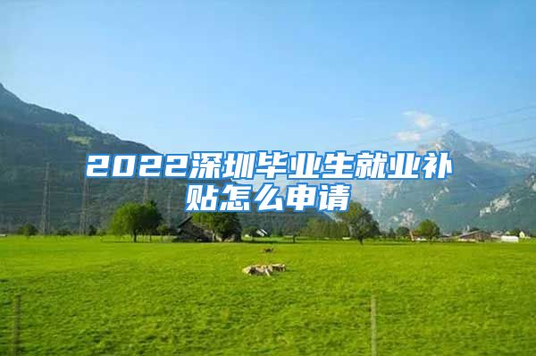 2022深圳畢業(yè)生就業(yè)補貼怎么申請