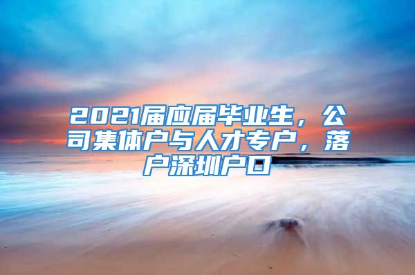 2021屆應(yīng)屆畢業(yè)生，公司集體戶與人才專戶，落戶深圳戶口