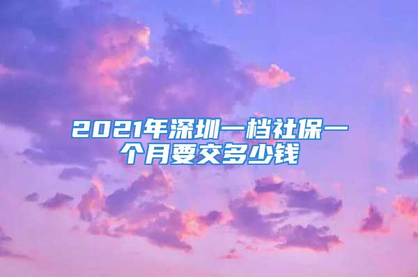 2021年深圳一檔社保一個月要交多少錢