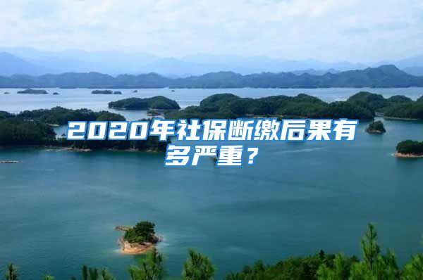 2020年社保斷繳后果有多嚴(yán)重？