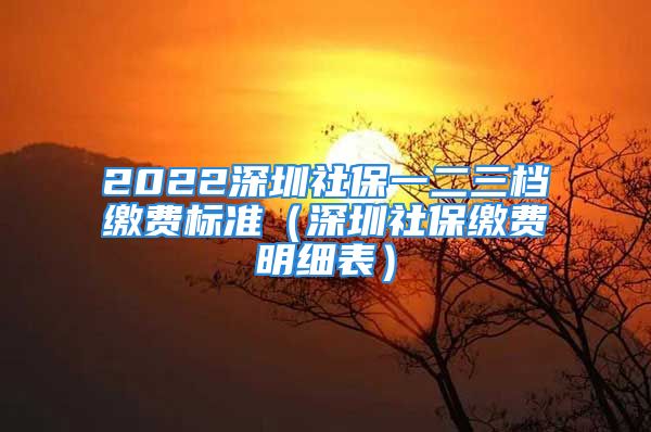 2022深圳社保一二三檔繳費(fèi)標(biāo)準(zhǔn)（深圳社保繳費(fèi)明細(xì)表）