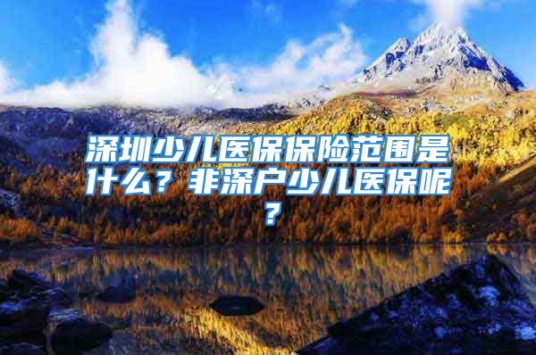 深圳少兒醫(yī)保保險范圍是什么？非深戶少兒醫(yī)保呢？