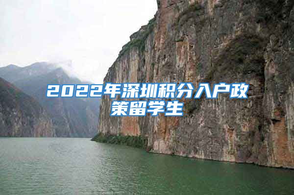 2022年深圳積分入戶政策留學生