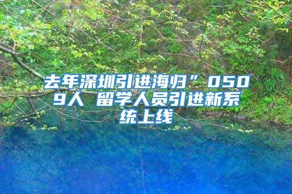 去年深圳引進(jìn)海歸”0509人 留學(xué)人員引進(jìn)新系統(tǒng)上線