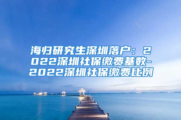 海歸研究生深圳落戶：2022深圳社保繳費基數(shù)-2022深圳社保繳費比例