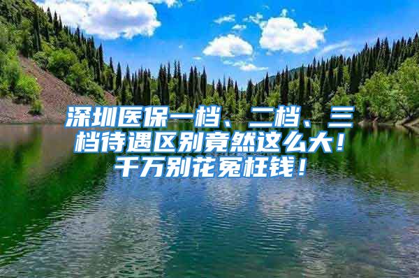 深圳醫(yī)保一檔、二檔、三檔待遇區(qū)別竟然這么大！千萬別花冤枉錢！