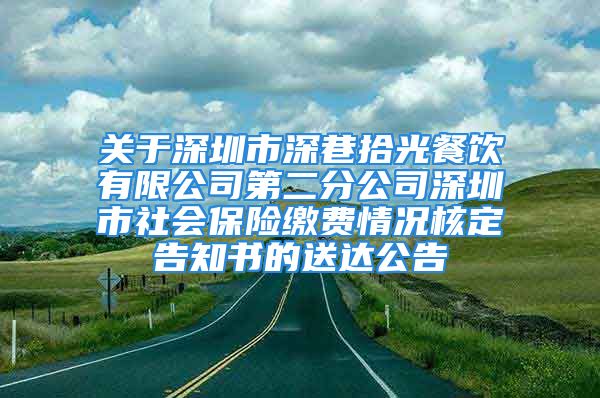 關(guān)于深圳市深巷拾光餐飲有限公司第二分公司深圳市社會(huì)保險(xiǎn)繳費(fèi)情況核定告知書的送達(dá)公告