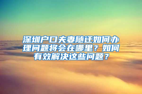 深圳戶口夫妻隨遷如何辦理問題將會在哪里？如何有效解決這些問題？