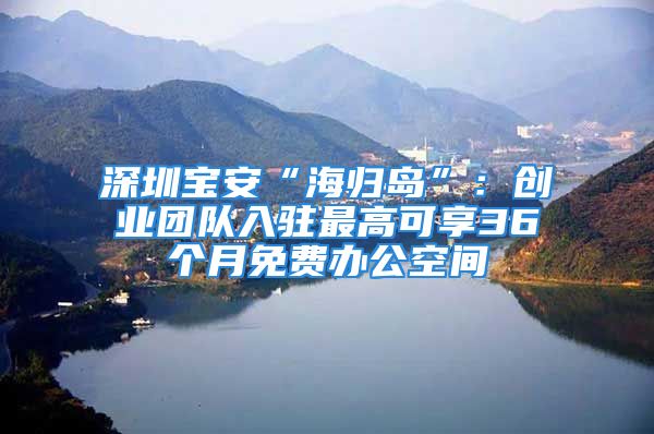 深圳寶安“海歸島”：創(chuàng)業(yè)團隊入駐最高可享36個月免費辦公空間