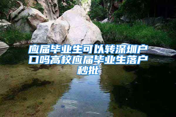 應(yīng)屆畢業(yè)生可以轉(zhuǎn)深圳戶口嗎高校應(yīng)屆畢業(yè)生落戶秒批