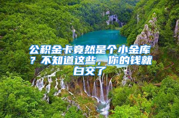 公積金卡竟然是個(gè)小金庫(kù)？不知道這些，你的錢(qián)就白交了