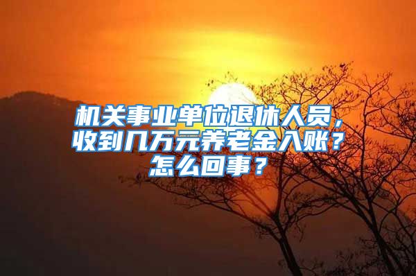 機關事業(yè)單位退休人員，收到幾萬元養(yǎng)老金入賬？怎么回事？